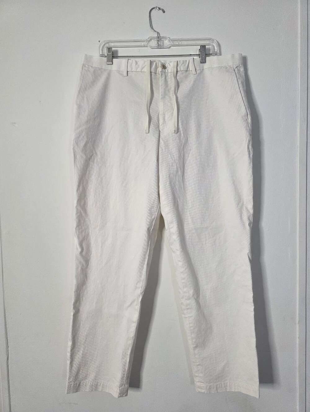Uniqlo Men's Cream Drawstring Chinos Sz Xl